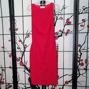 Bec & Bridge Sleeke Red Cut Out Back Midi Dress Size 4